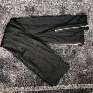 INC black stretch zipper leggings